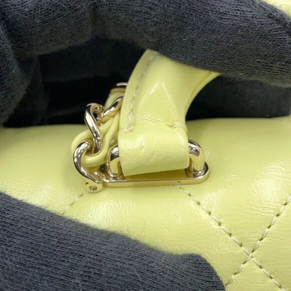 CHANEL Top handle Matelasse Shoulder Size Mini Shiny Calf Leather Yellow AS4543 - Picture 8 of 14